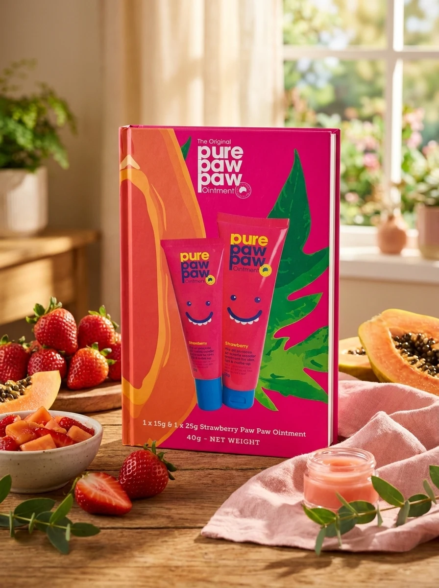 Набір відновлюючих бальзамів для губ Pure Paw Paw Duo Strawberry, фото 2