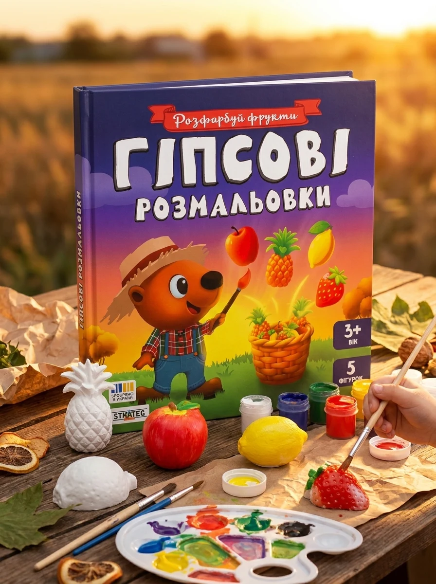 Набрі для творчості Strateg. Гіпсові розмальовки: розфарбуй фрукти 30989