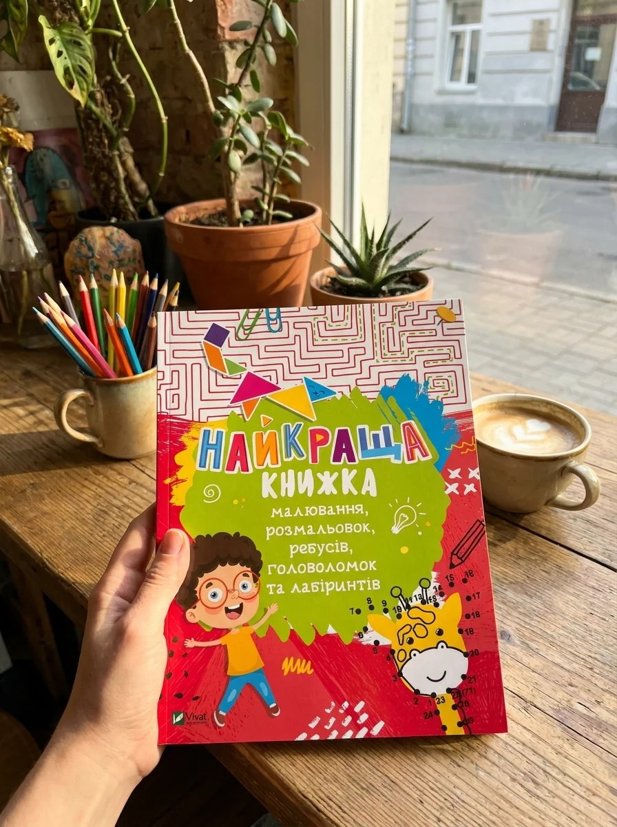 Найкраща книжка малювання, розмальовок, ребусів, головоломок та лабіринтів — Розвивальні книги