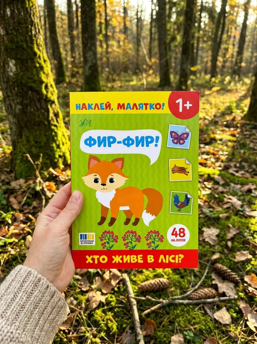 Наклей, малятко! Фир-фир! Хто живе в лісі? — Дитяча література