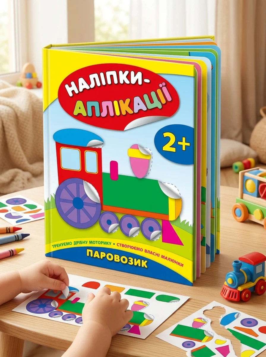 Наліпки-аплікації для малят. Паровозик