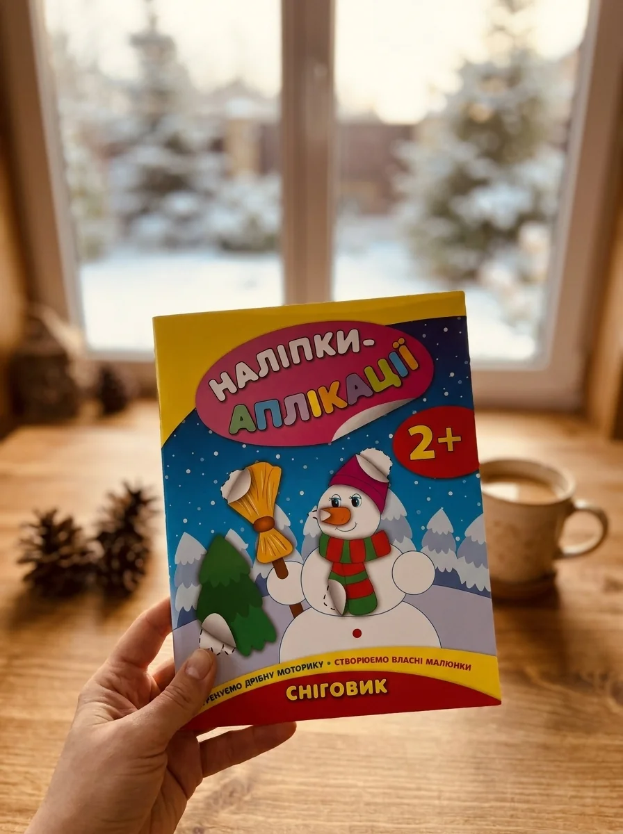 Наліпки-аплікації для малят. Сніговик — Книги з наліпками