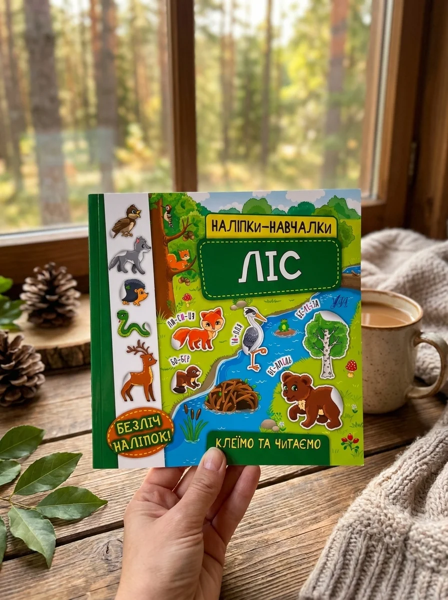 Наліпки-навчалки. Ліс — Книги з наліпками