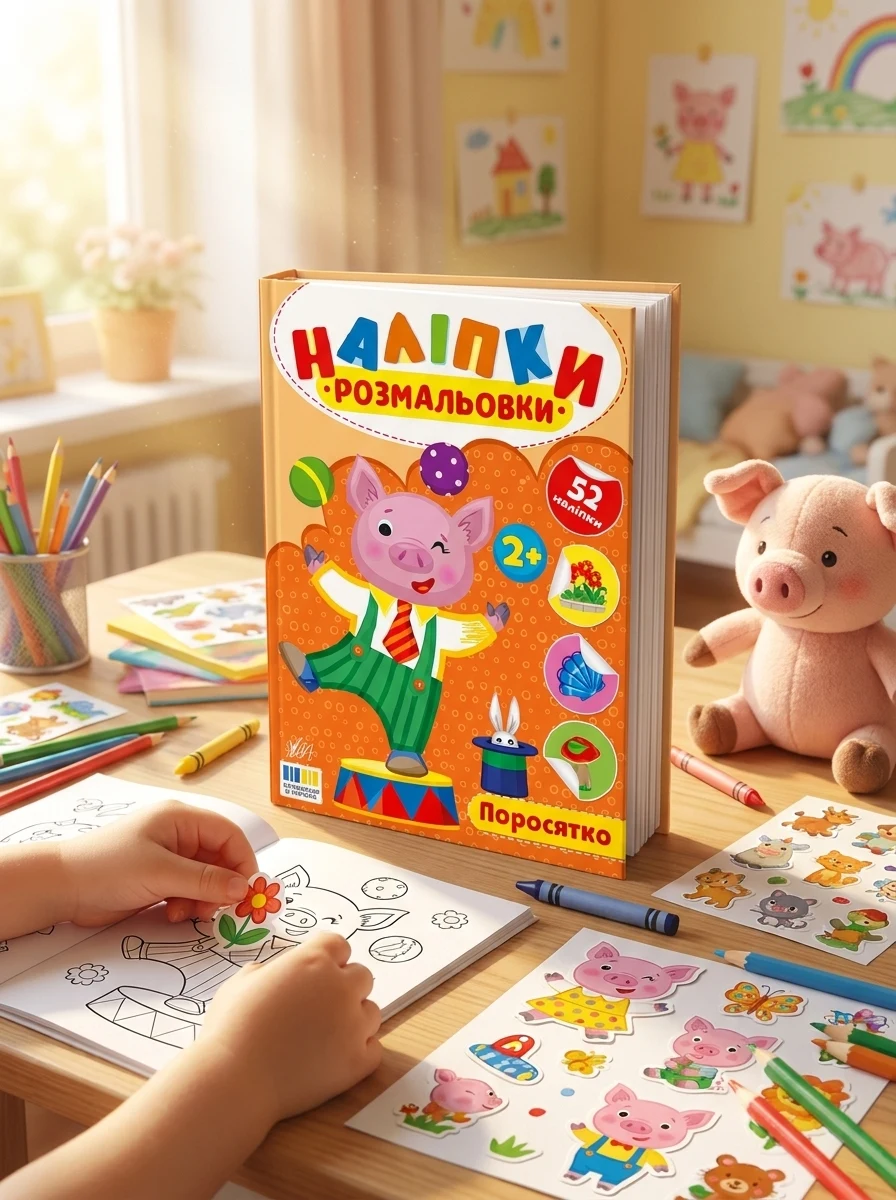 Наліпки-розмальовки. Поросятко — Дитяча література