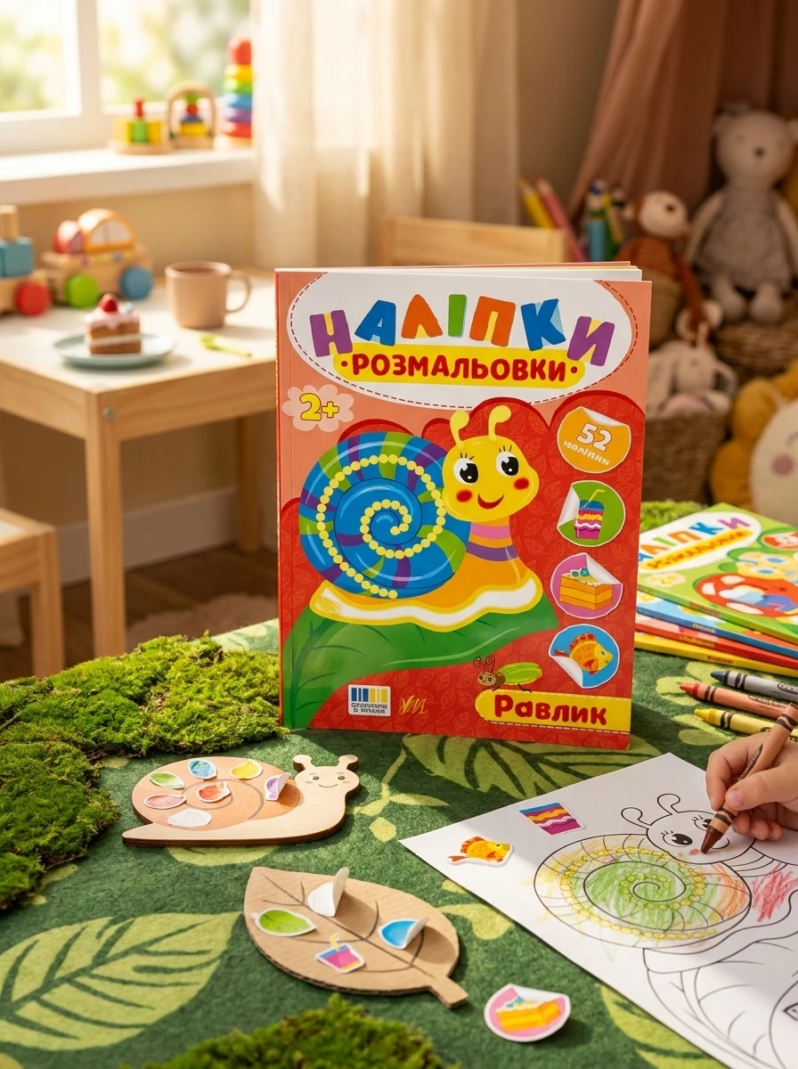 Наліпки-розмальовки. Равлик, — Дитяча література