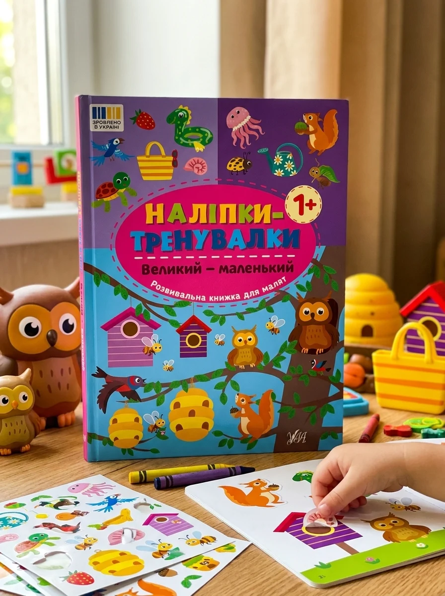 Наліпки-тренувалки. Великий — маленький, — Дитяча література
