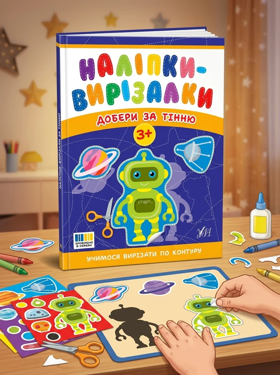 Наліпки-вирізалки. Добери за тінню