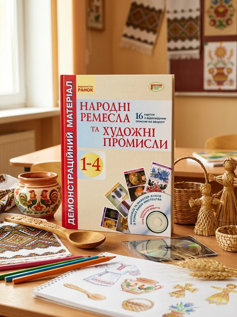 Народні ремесла та художні промисли. 1-4 клас. Демонстраційний матеріал + CD-диск — Дитяча література