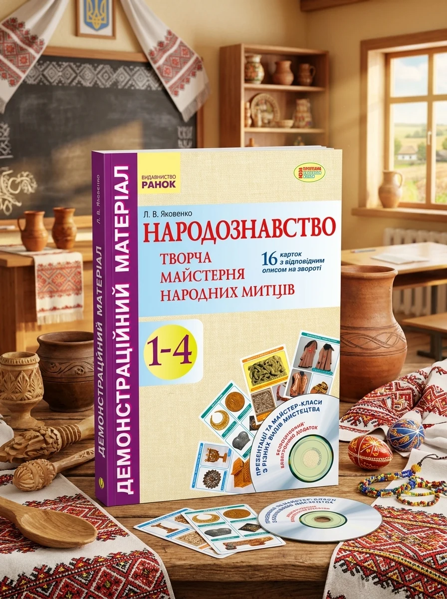 Народознавство. Творча майстерня народних митців. 1-4 класи. Демонстраційний матеріал + Диск — фото 2