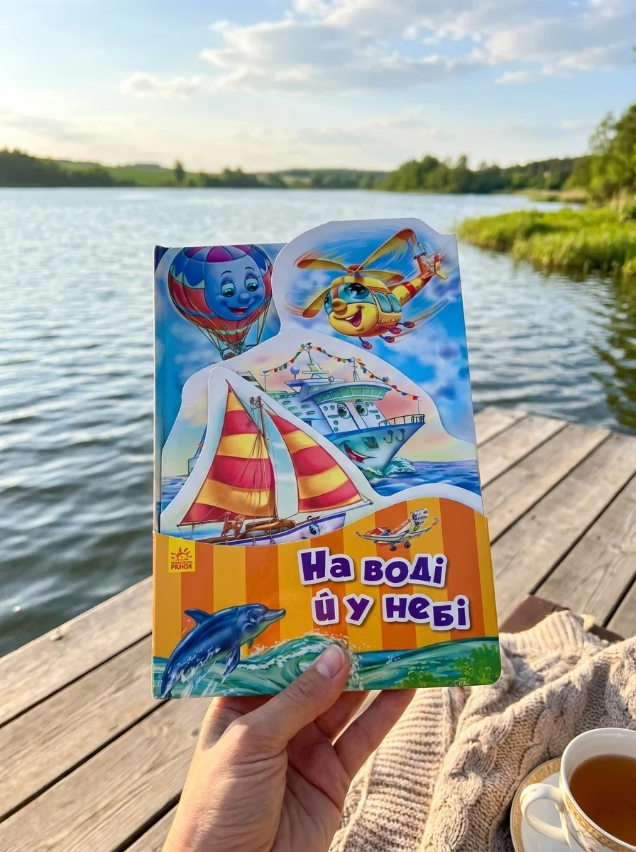 Наша книжка-розкладайка. На воді й у небі — Геннадій Меламед, обкладинка