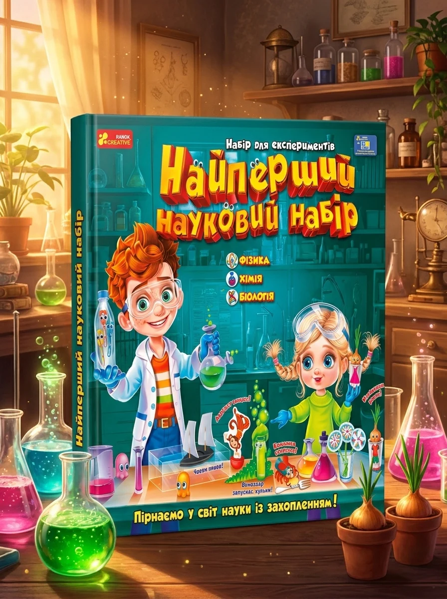 Настільна гра "Набір для експериментів. Найперший науковий набір", обкладинка