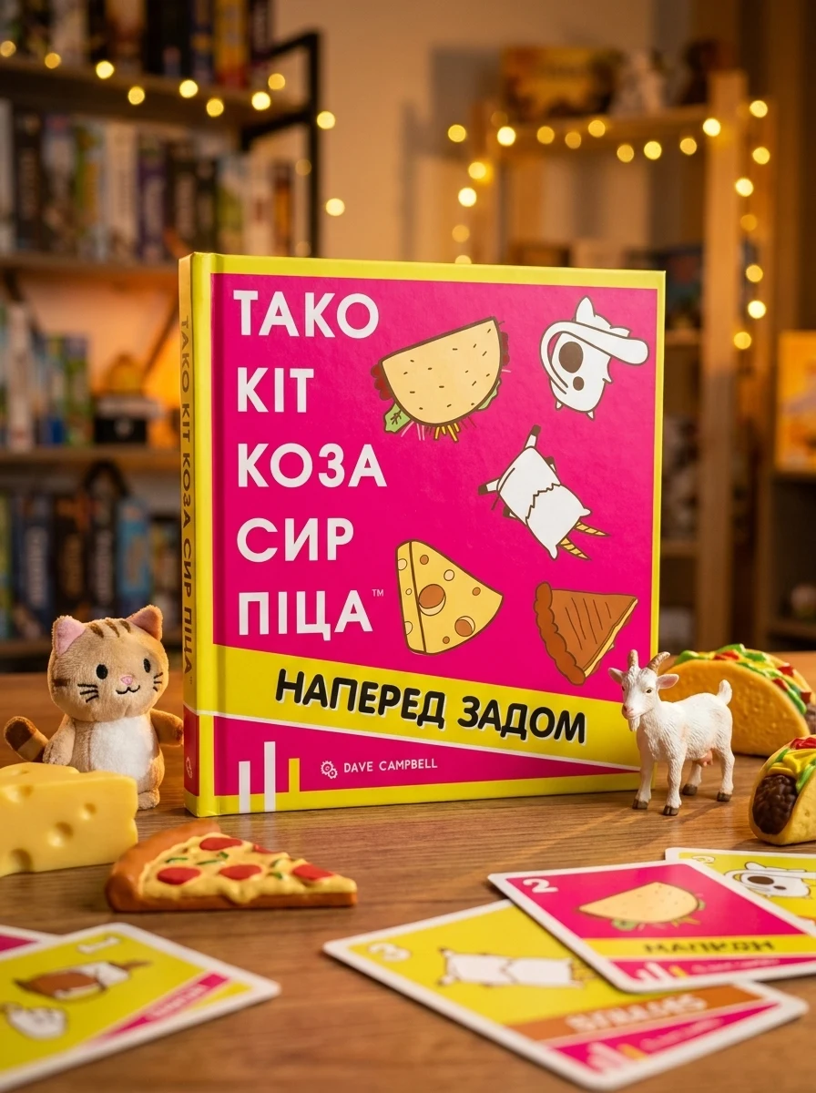 Настільна гра "Тако Кіт Коза Сир Піца: наперед задом", обкладинка