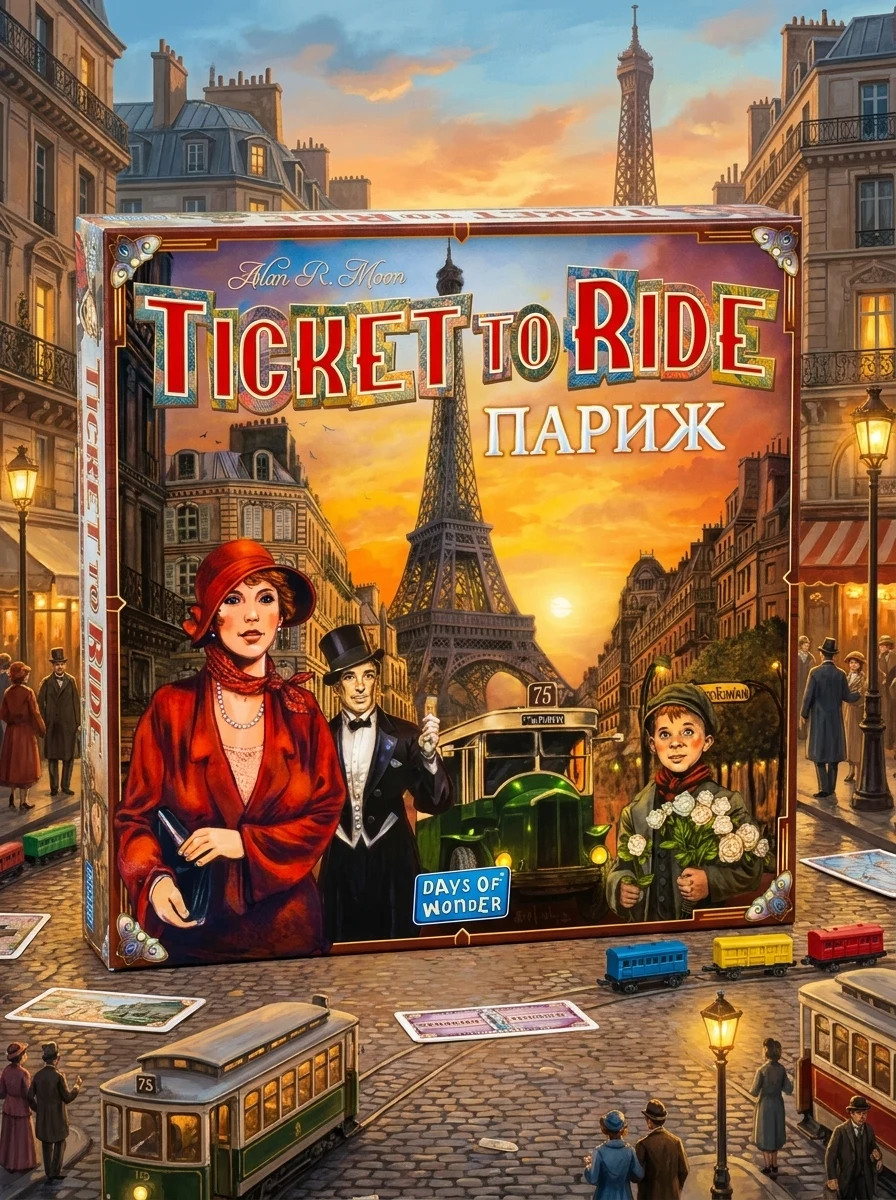 Настільна гра "Ticket to Ride. Париж", обкладинка