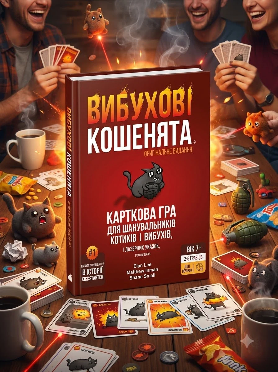 Настільна гра "Вибухові кошенята: Оригінальне видання (Exploding Kittens: Original Edition)", обкладинка