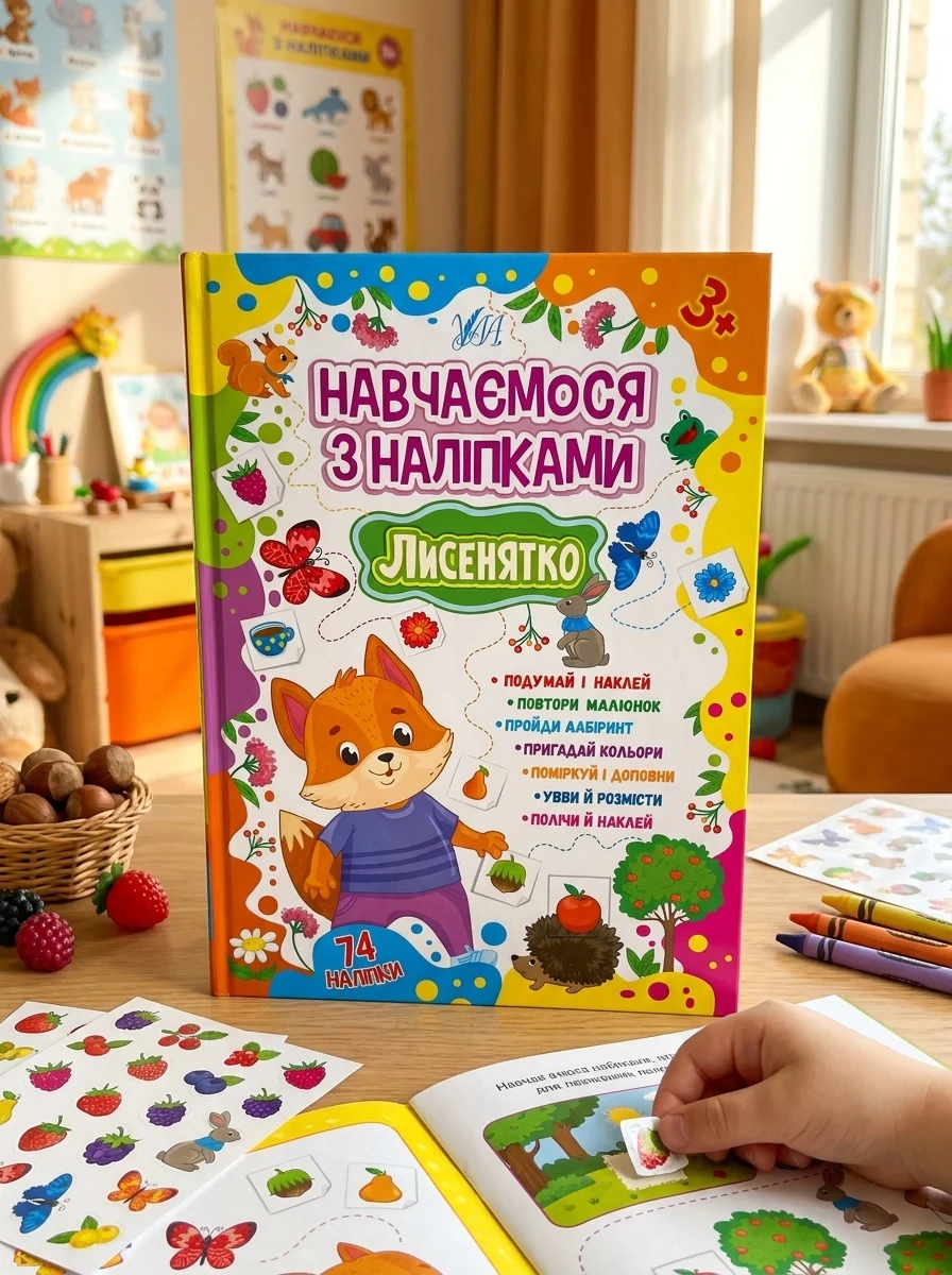 Навчаємося з наліпками. Лисенятко, Лариса Зінов'єва — Дитяча література