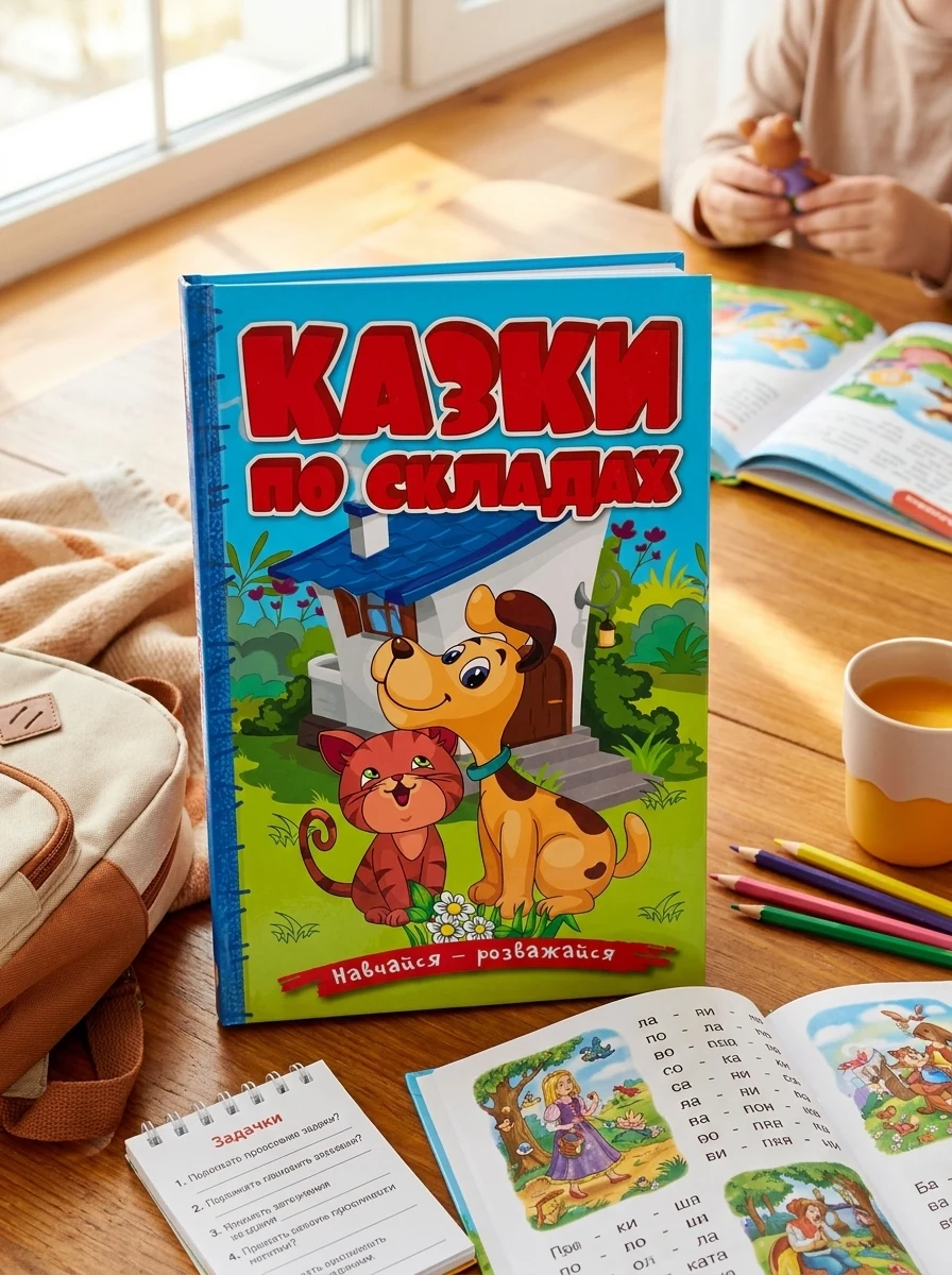 Навчайся-розважайся. Казки по складах. Блакитна — Дитячі книги