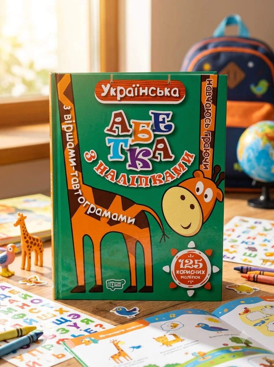 Навчаюсь граючи. Українська абетка з наліпками — Книги