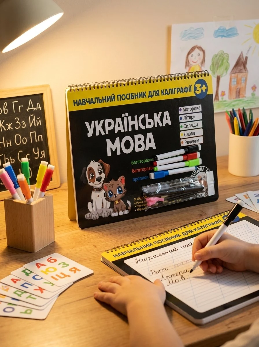Навчальний посібник для каліграфії. Українська мова. 3+, обкладинка