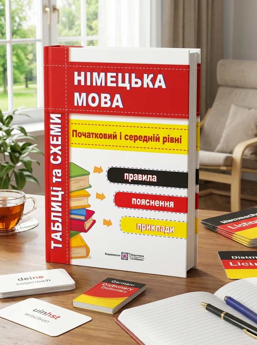 Німецька мова. Таблиці та схеми. Початковий і Середній рівні