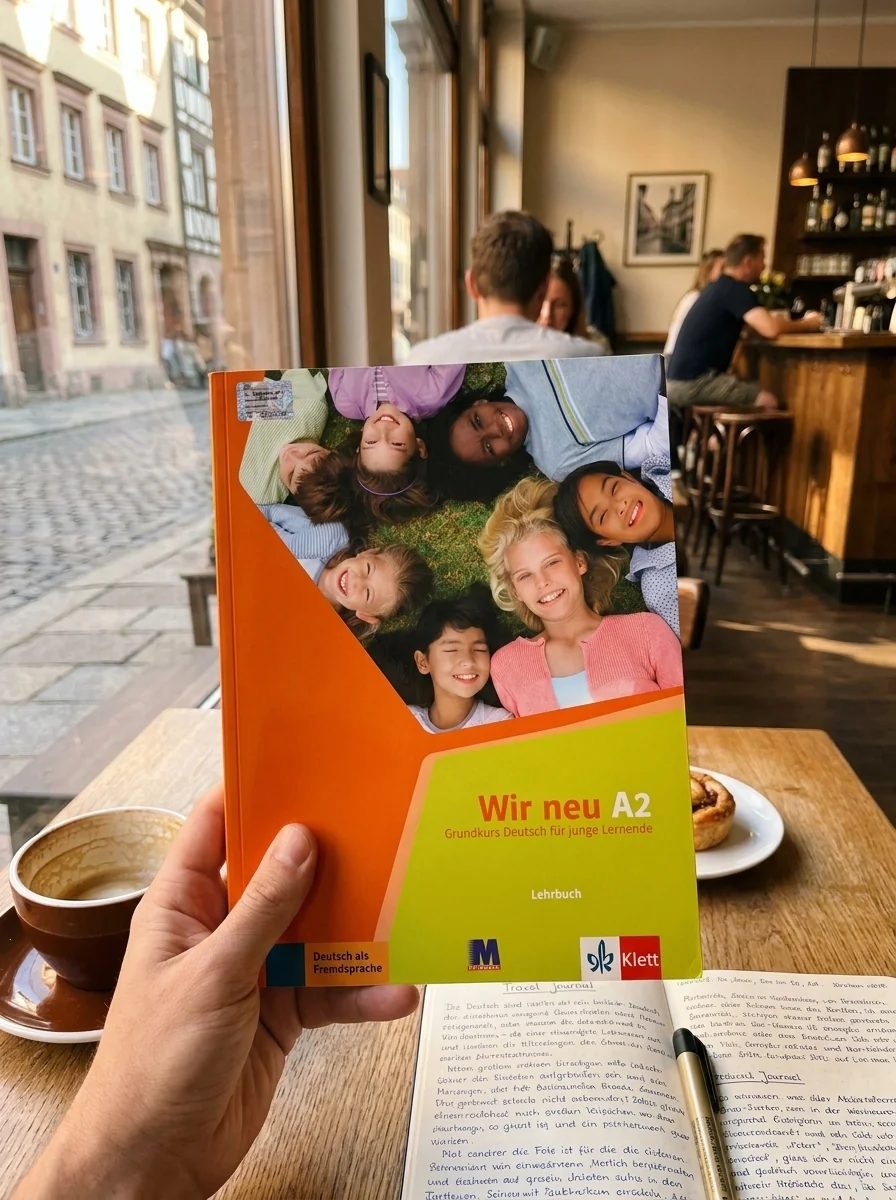 Німецька мова. Wir neu А2. Lehrbuch. Курс для вивчення німецької мови для молоді. Підручник — Джорджио Мотта, обкладинка