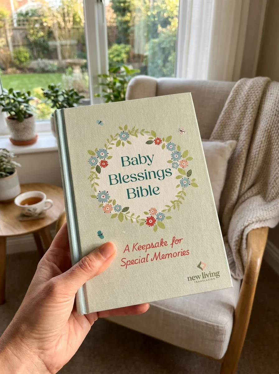NLT Baby Blessings Bible, Keepsake Edition, Baby Green Cloth-Bound, Memory Pages, Slipcase, NLT New Living Translation, Hardback, Standard size — Дитяча література