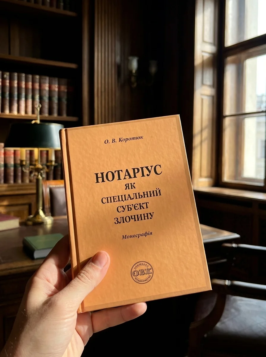 Нотаріус як спеціальний суб'єкт злочину. Монографія — Оксана Коротюк, обкладинка
