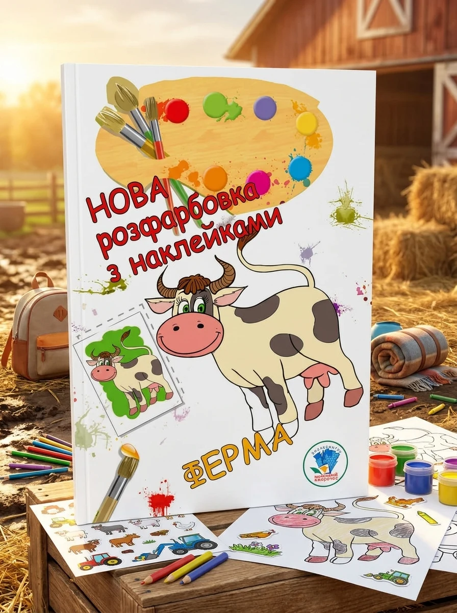 Нова розмальовка з наліпками. Ферма, — Дитяча література