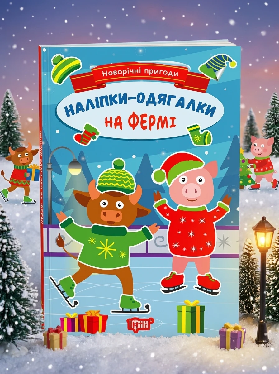 Новорічні пригоди. Наліпки-одягалки. На фермі — Книги
