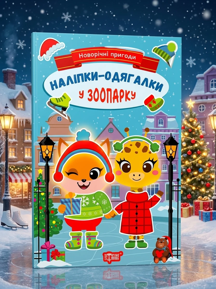 Новорічні пригоди. Наліпки-одягалки. У зоопарку — Книги