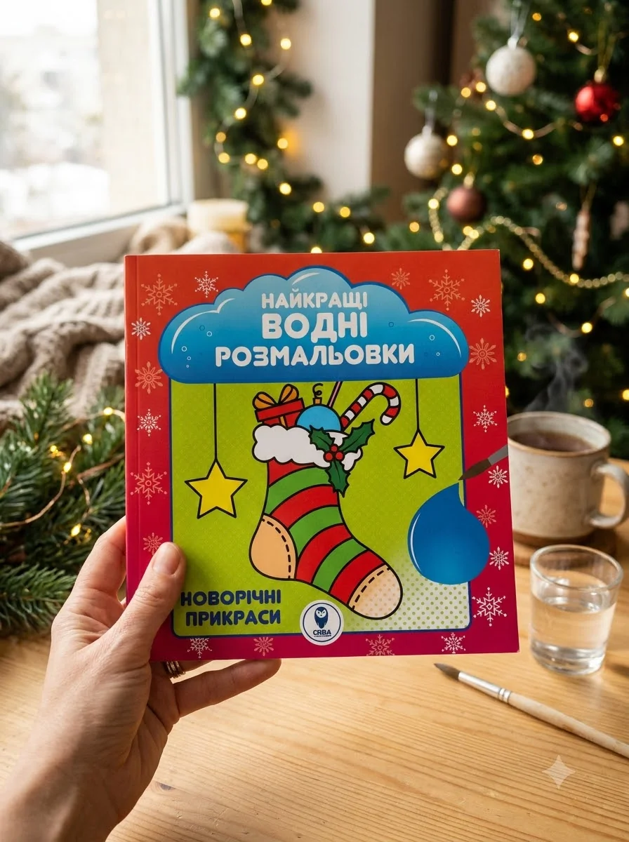 Новорічні прикраси. Найкращі водні розмальовки | купити книгу онлайн