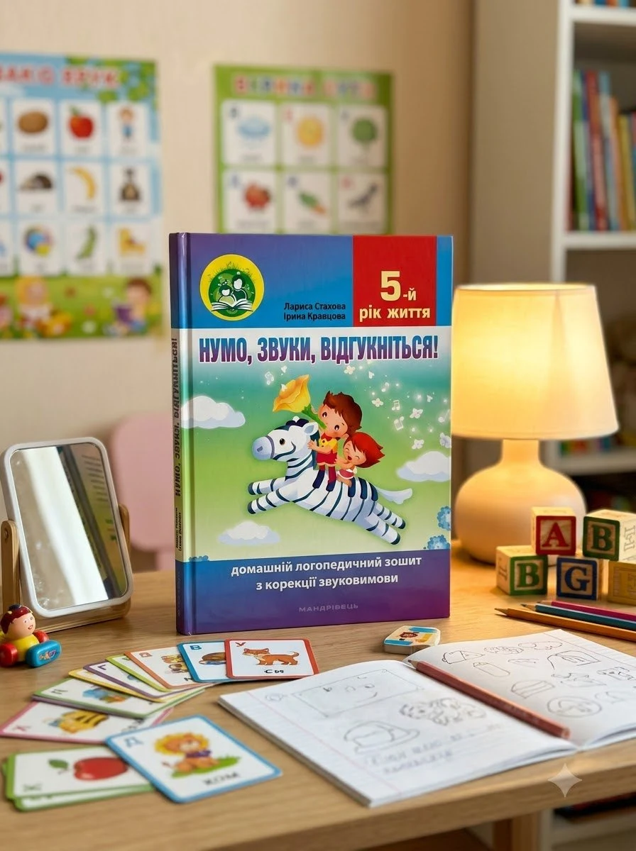 Нумо, звуки, відгукніться. Домашній логопедичний зошит. 5+ — Лариса Стахова, обкладинка