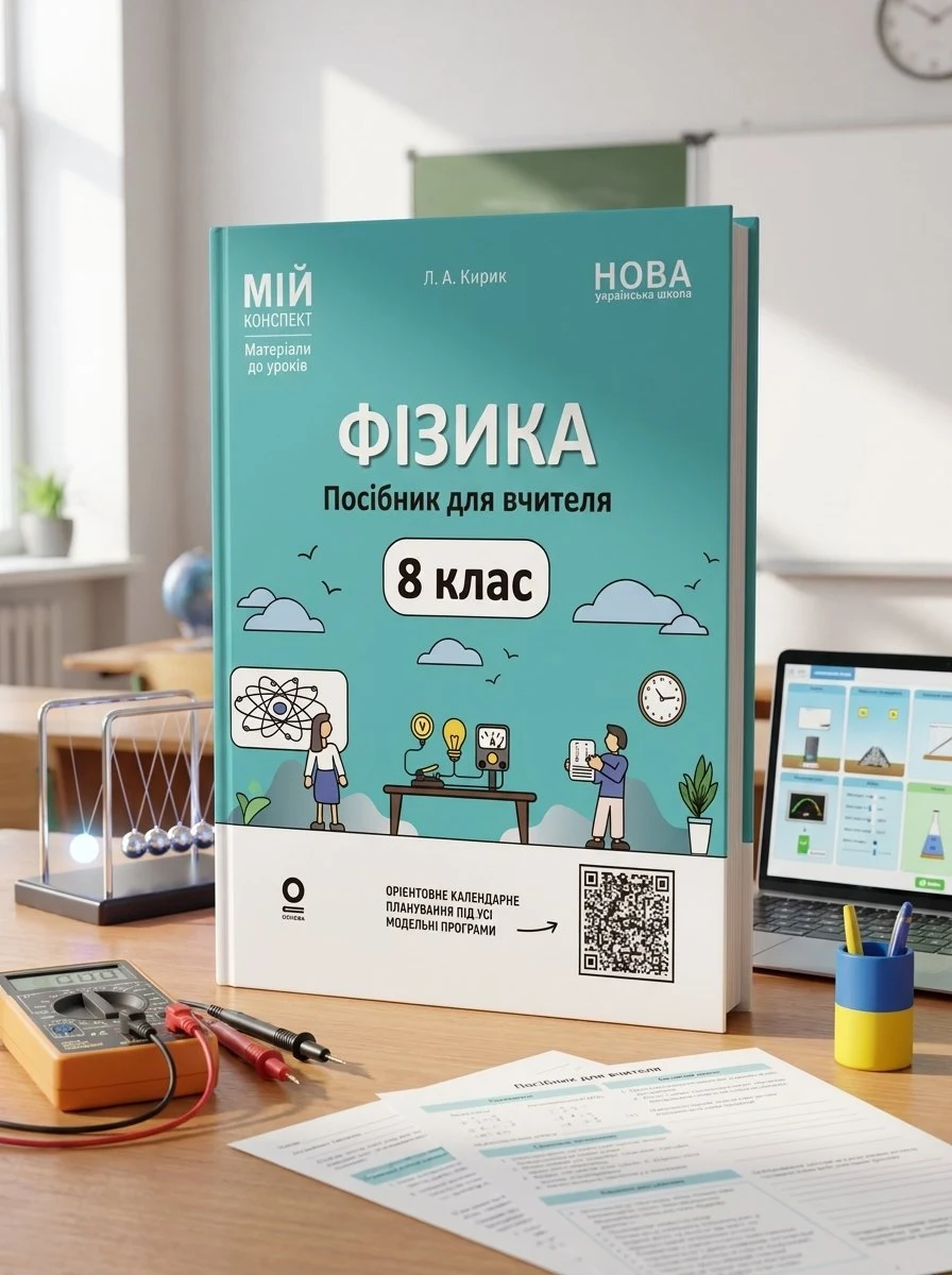 НУШ. Мій конспект. Матеріали до уроків. Фізика. 8 клас — Леонід Кирик, обкладинка