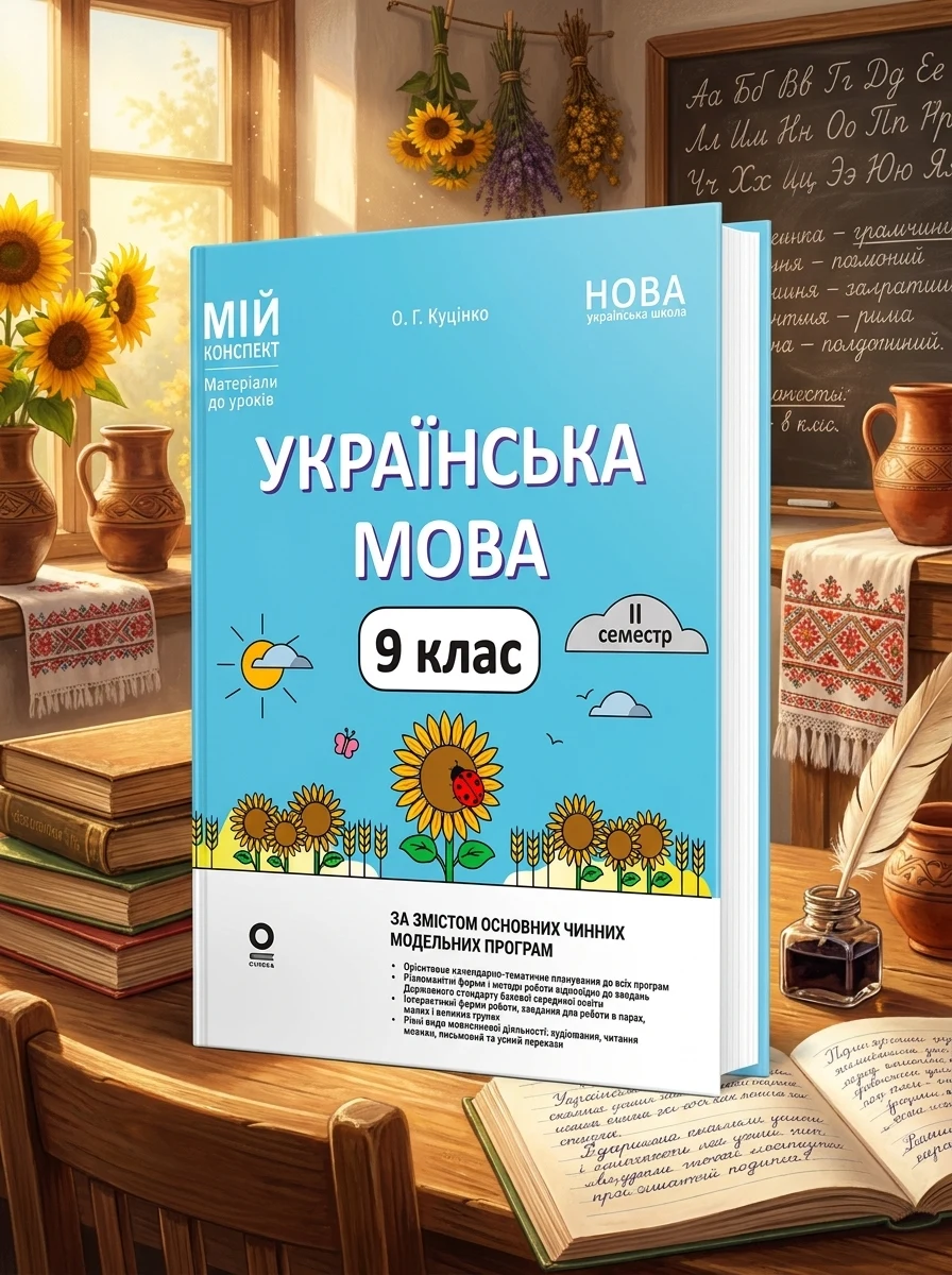НУШ. Мій конспект. Матеріали до уроків. Українська мова. 9 клас. II семестр — Книги