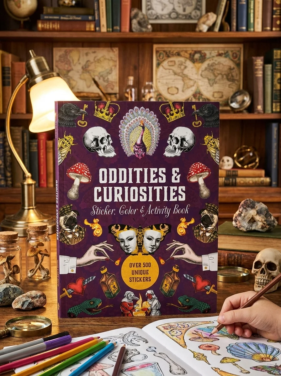 Oddities & Curiosities Sticker, Color & Activity Book