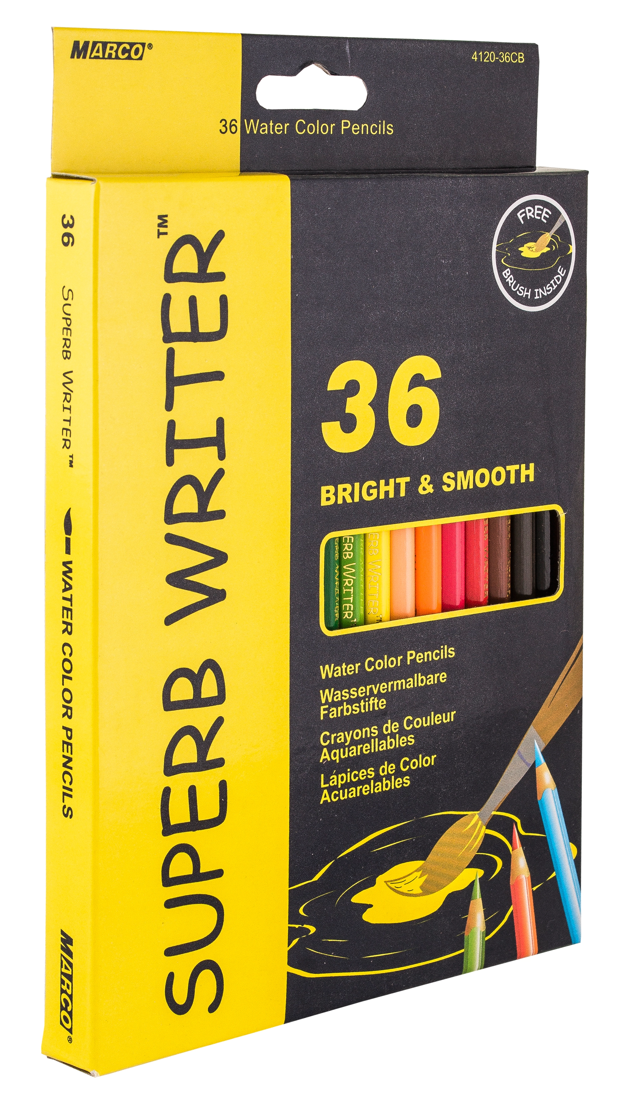 Олівці акварельні 36 кольорів Superb Writer 4120-36CB MARCO