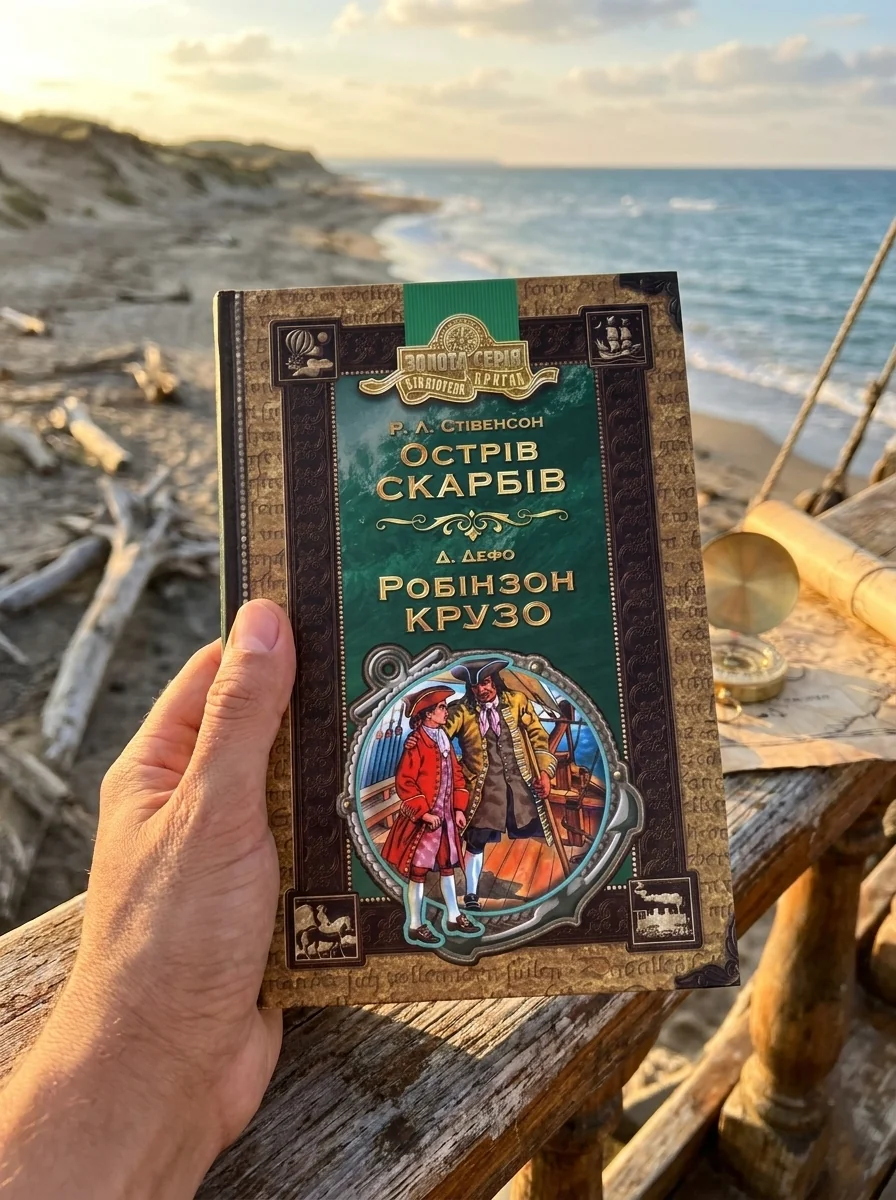 Острів скарбів. Робінзон Крузо — Роберт Льюіс Стівенсон, обкладинка