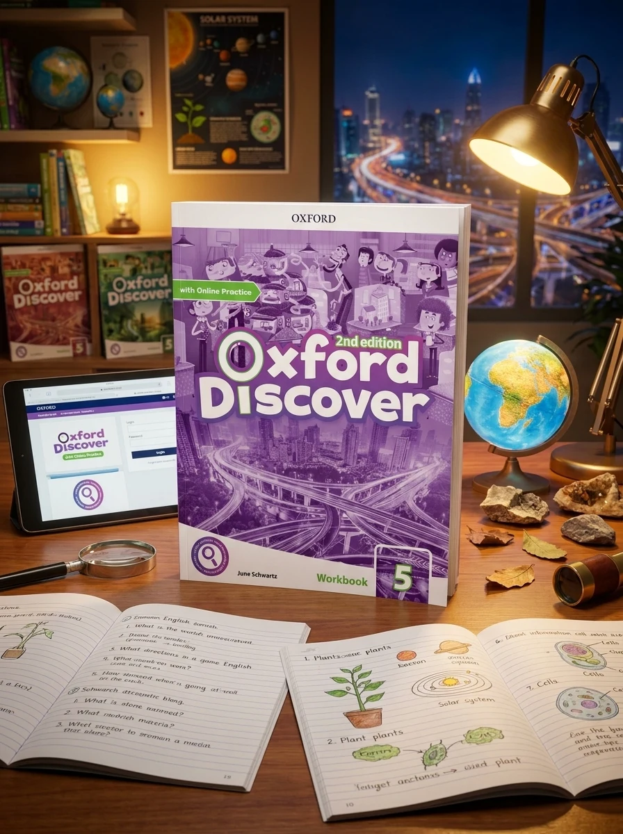 Oxford Discover Second Edition 5 Workbook with Online Practice, обкладинка