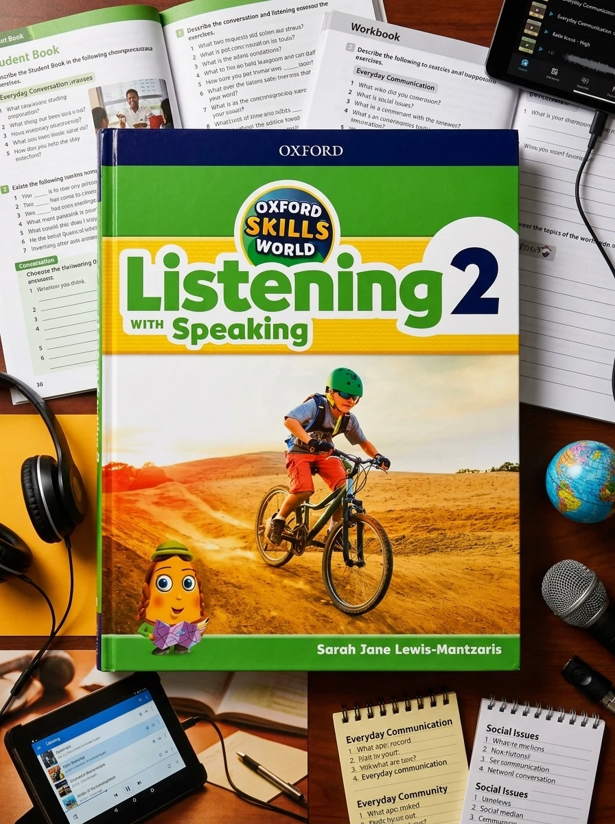 Oxford Skills World Level 2 Listening with Speaking Student Book + Workbook — Сара Джейн Льюїс-Манцаріс, обкладинка