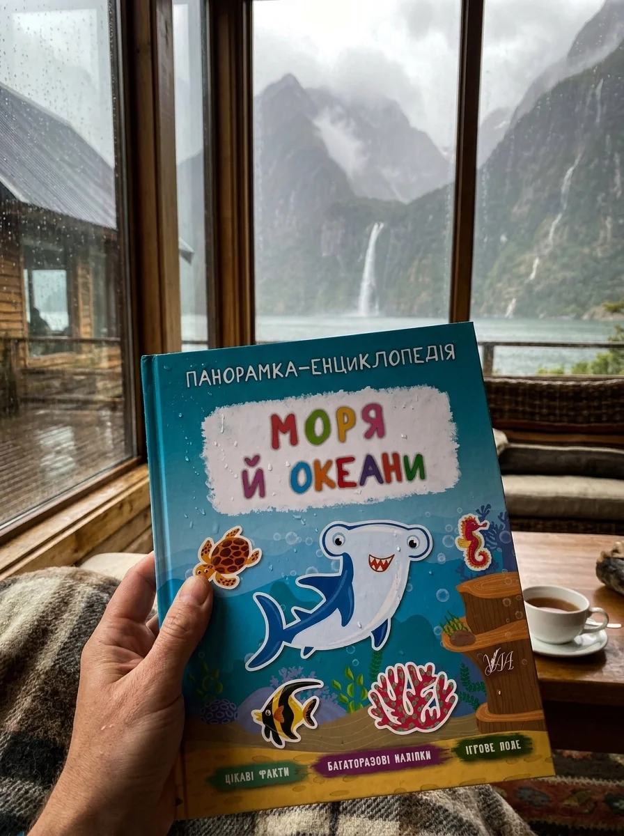 Панорамка-енциклопедія. Моря й океани. Багаторазові наліпки — Катерина Смірнова, обкладинка