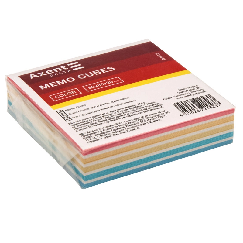 Папір для нотаток 80*80*20мм кольор.Color проклеєний D8022 Delta