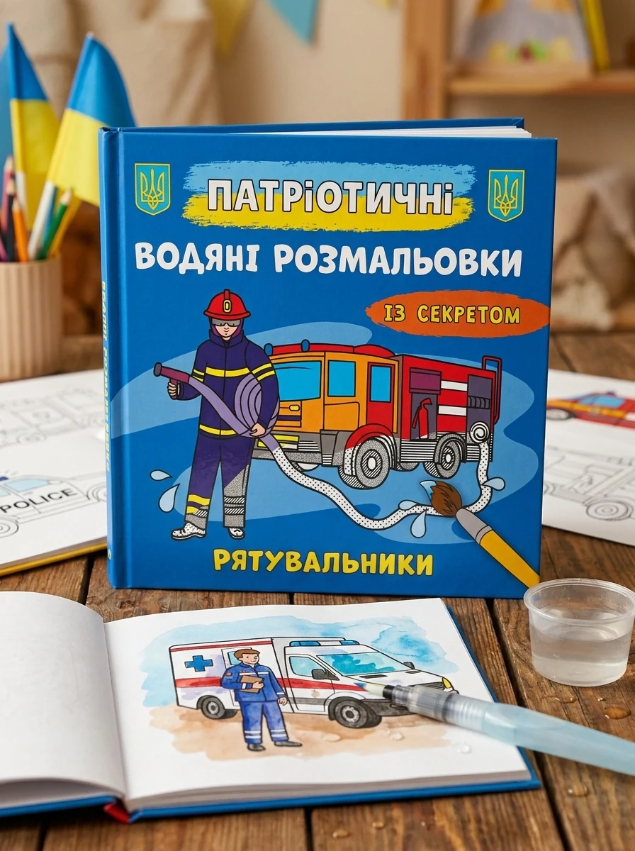 Патріотичні водяні розмальовки із секретом. Рятувальники, — Дитяча література