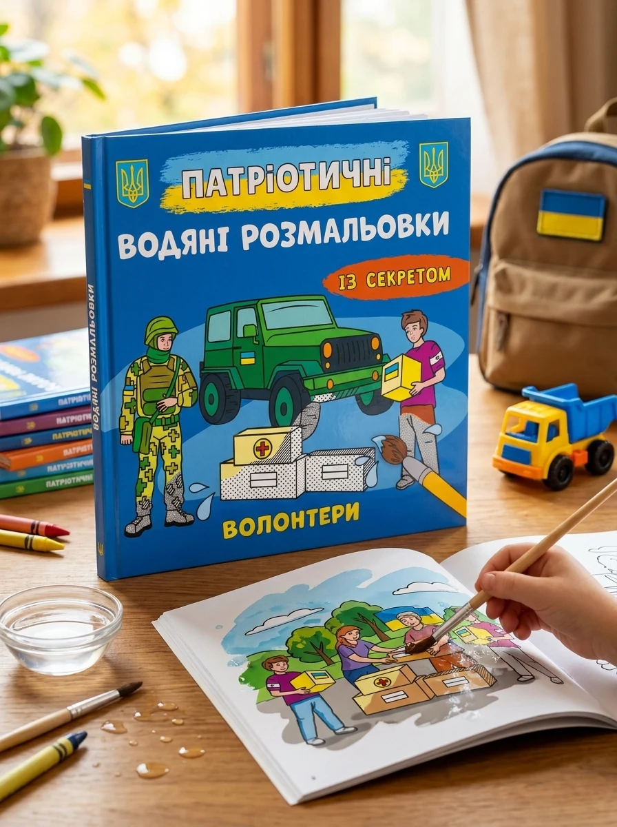 Патріотичні водяні розмальовки із секретом. Волонтери, — Дитяча література