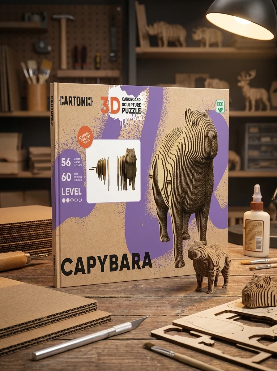 Пазл 3D картонний "Капібара", обкладинка