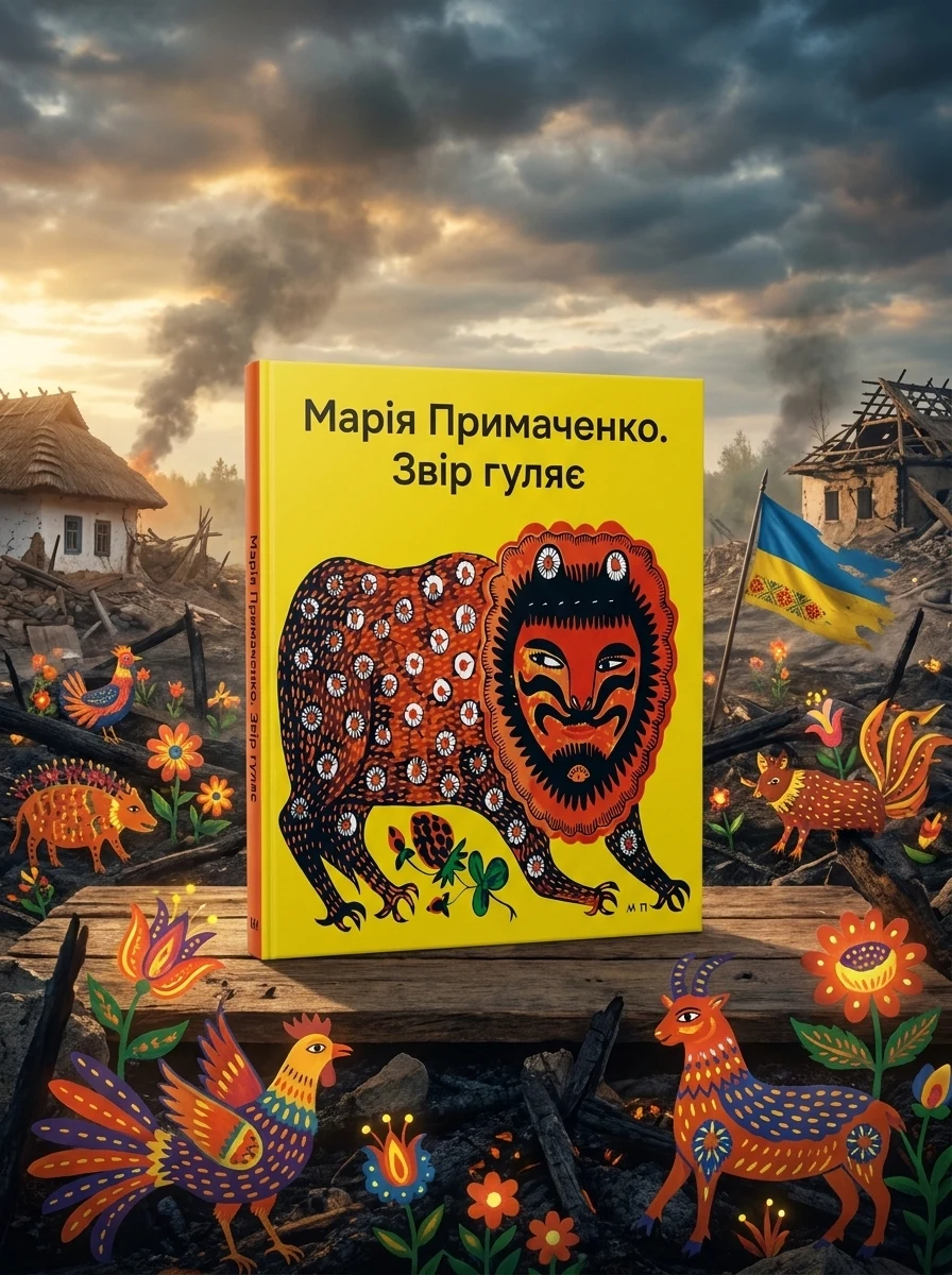 Пазл дерев'яний «Звір гуляє» Марія Примаченко, обкладинка