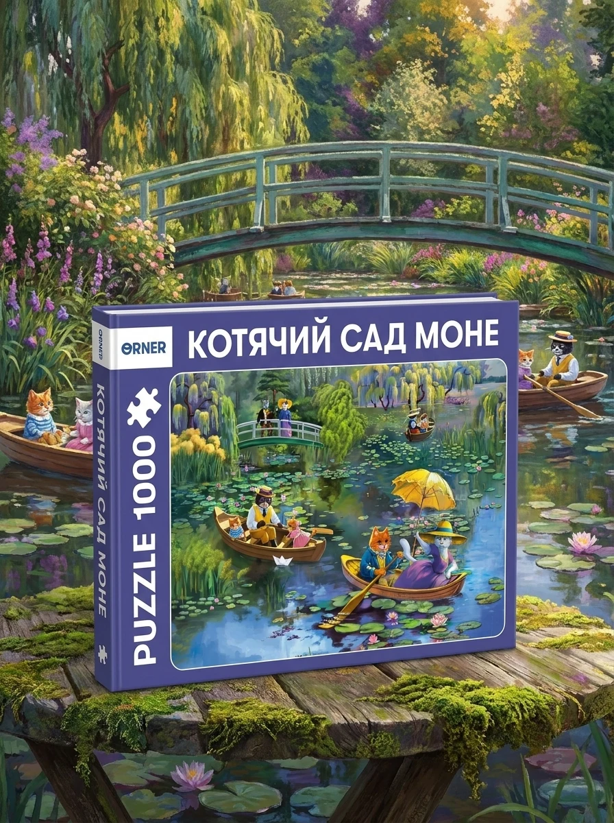Пазл "Котячий сад Моне" 1000 елементів, обкладинка