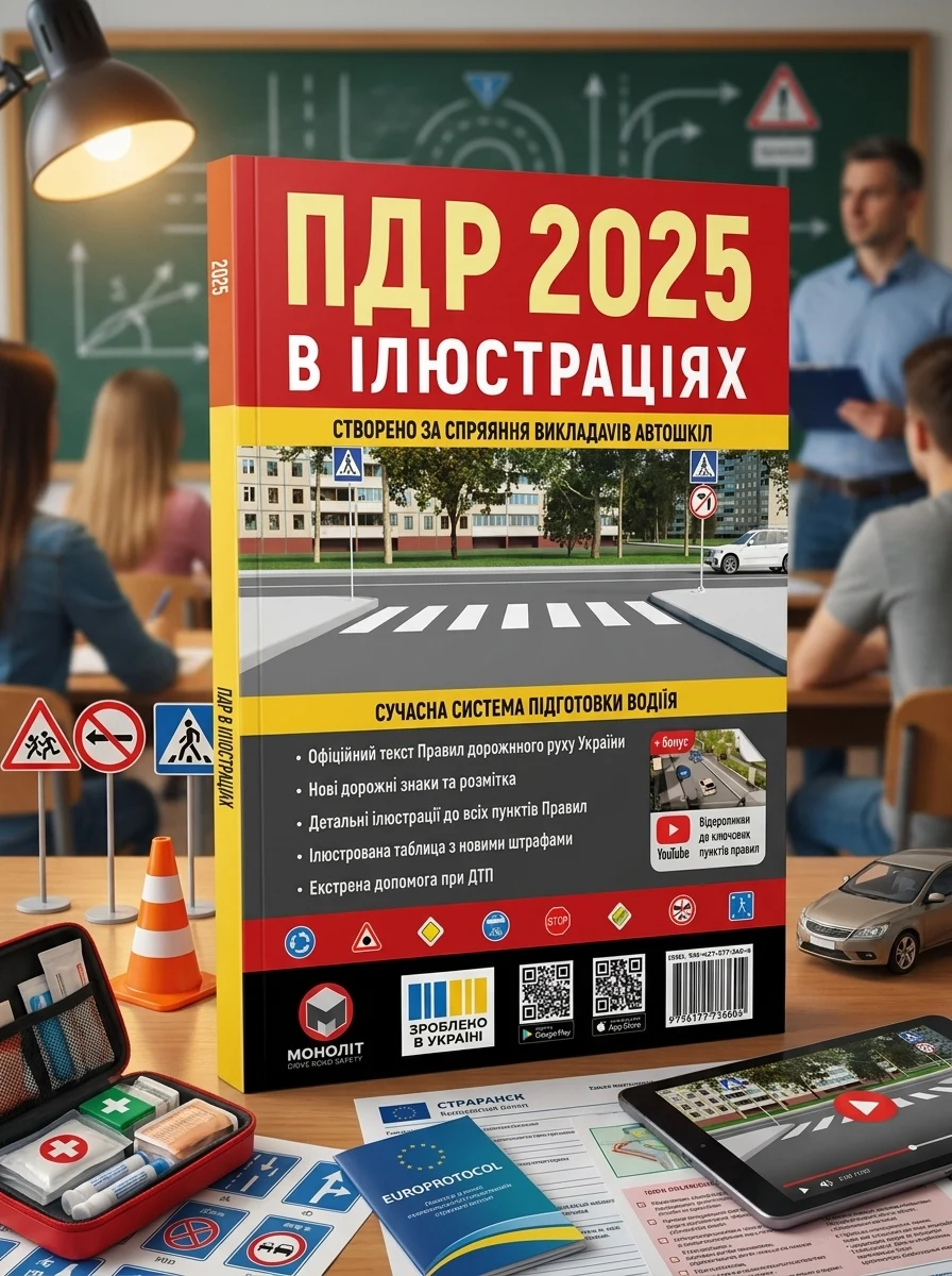 ПДР 2025 в ілюстраціях. Правила дорожнього руху України.  Ілюстрований навчальний посібник великий, фото 2