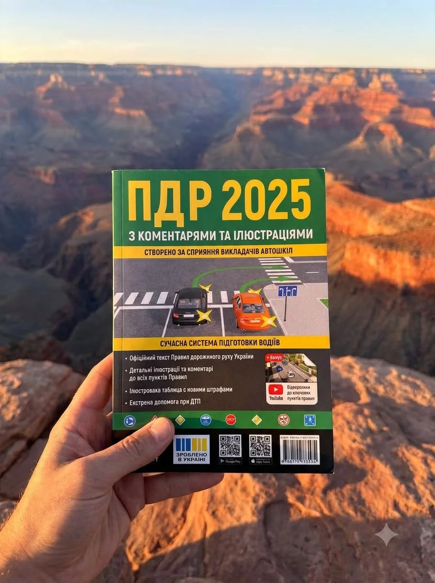 ПДР 2025 з коментарями та ілюстраціями. Правила дорожнього руху України, обкладинка