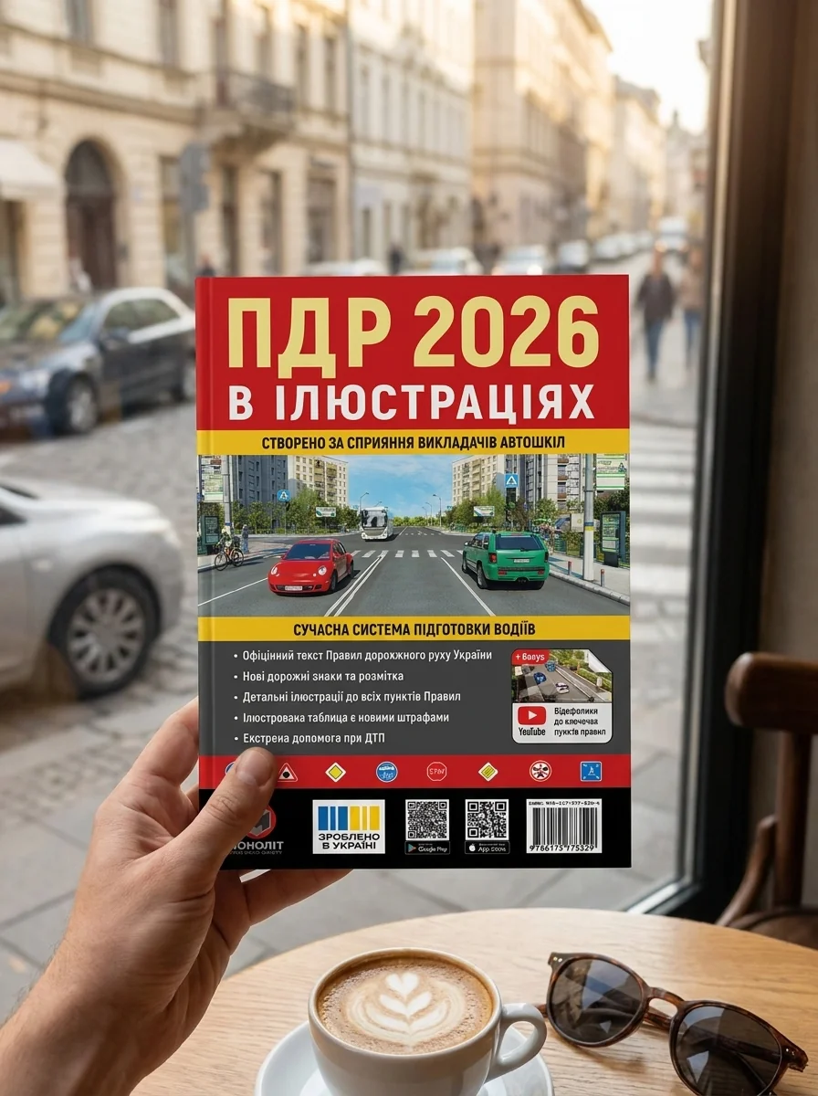 Правила дорожнього руху України 2026. Ілюстрований навчальний посібник, обкладинка