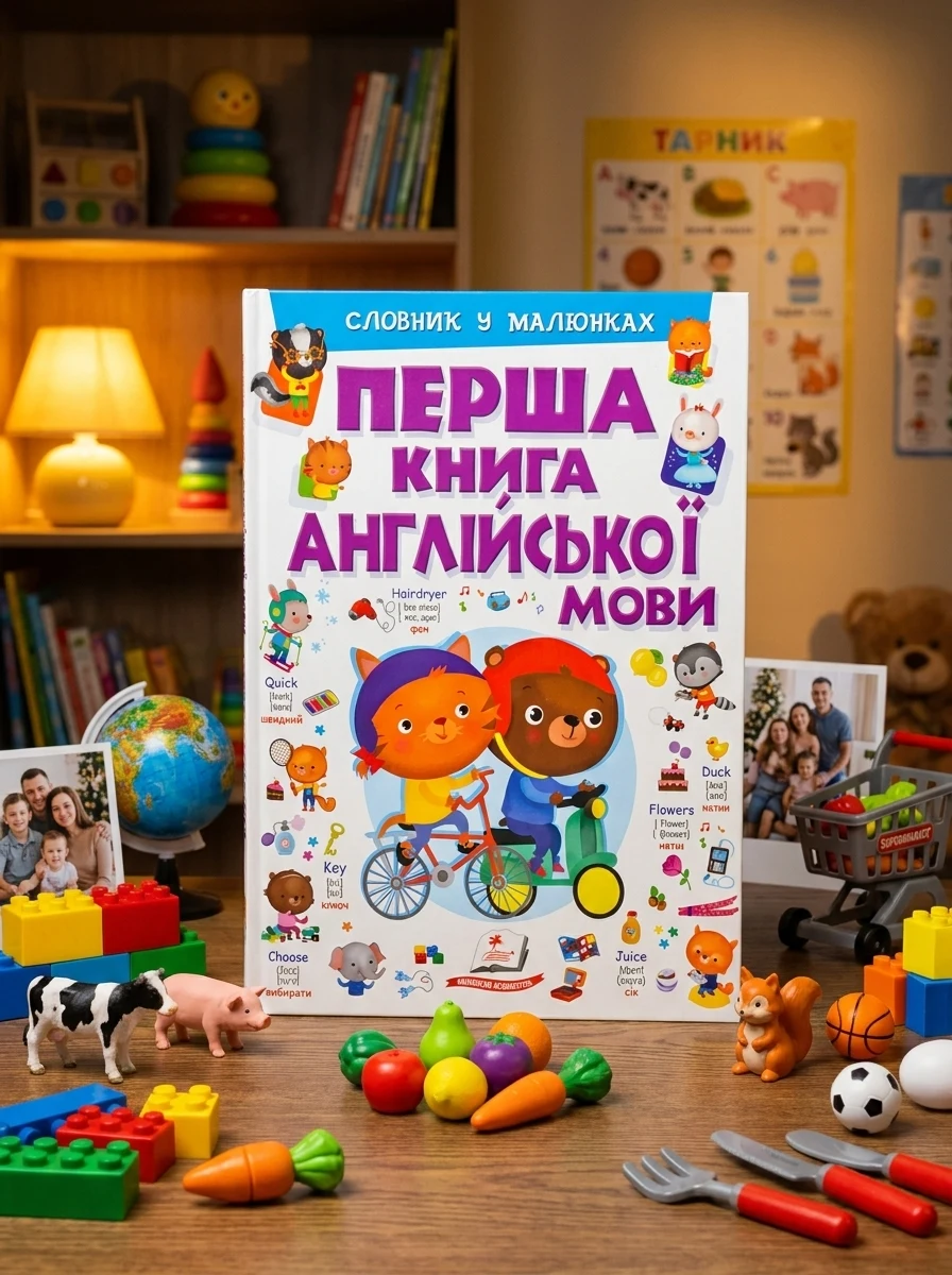 Перша книга англійської мови. Словник у малюнках фіолетовий — Навчальна література