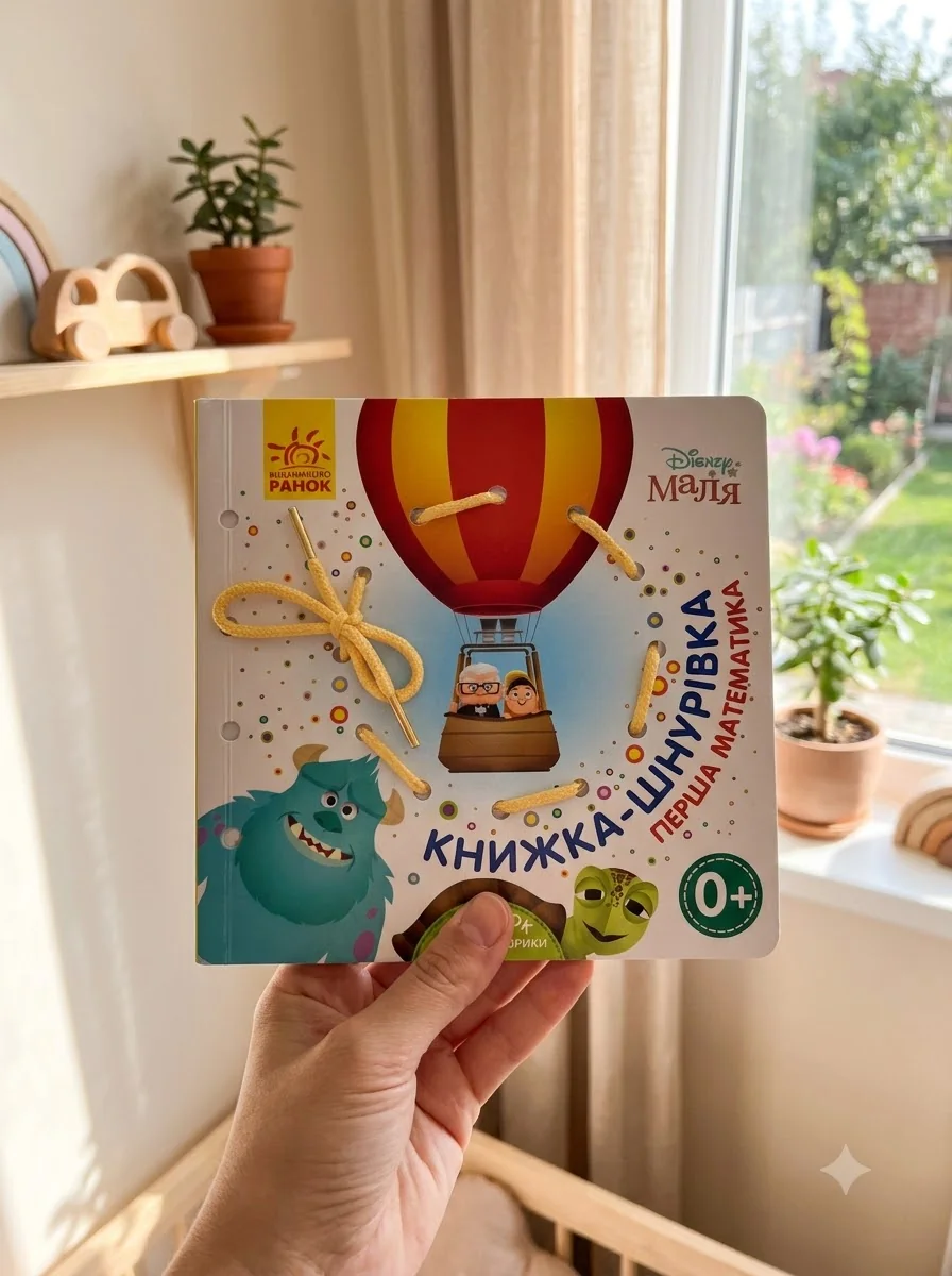 Disney Маля. Книжка-шнурівка. Улюблені герої. Перша математика — Розвивальні книги
